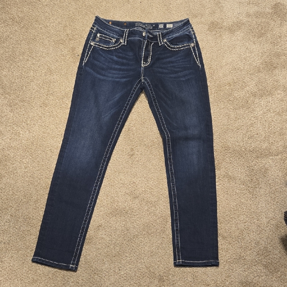 MISS ME Signature Dark Blue Skinny Jeans